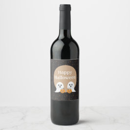 Etiqueta Para Botella De Vino Feliz Truco O Tratamiento De Fantasmas De Hallowee