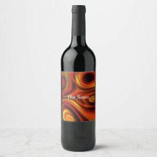 Etiqueta Para Botella De Vino Feroe patrón Naranja y amarillo