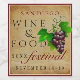 Etiqueta Para Botella De Vino Festival del vino y la comida