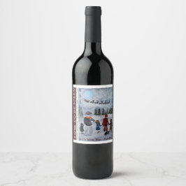 Etiqueta Para Botella De Vino Festive Friends Christmas Wine Label