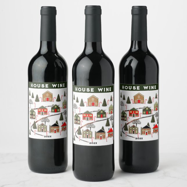 Etiqueta Para Botella De Vino Festividad de Navidades Realtor (Botellas)