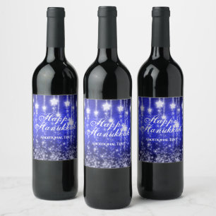 Etiqueta Para Botella De Vino Festividad personalizada de Blue Calling Stars
