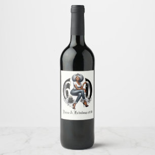 Etiqueta Para Botella De Vino Fierce & Fabulous a los 60