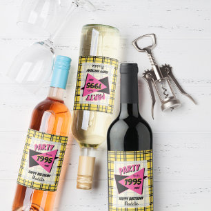 Etiqueta Para Botella De Vino Fiesta como si fuera el cumpleaños de yegua amaril
