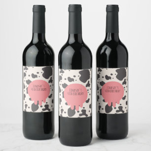 Etiqueta Para Botella De Vino Fiesta de Adultos Imprimido por Vacas Graciosas 40