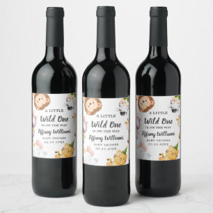 Etiqueta Para Botella De Vino Fiesta de Baby Shower Salvaje Safari Jungla