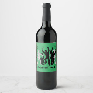 Etiqueta Para Botella De Vino Fiesta de baile Monstruosa de Halloween
