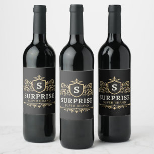 Etiqueta Para Botella De Vino fiesta de bodas de lujo sorpresa súper marca moder