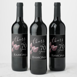 Etiqueta Para Botella De Vino Fiesta de cumpleaños de 70 años personalizada