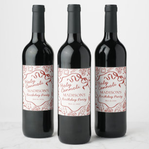 Etiqueta Para Botella De Vino Fiesta de Cumpleaños de Cannoli Sagrado de Pasta I