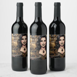 Etiqueta Para Botella De Vino Fiesta de Cumpleaños de Vampiro Gótico | ¡Brindemo