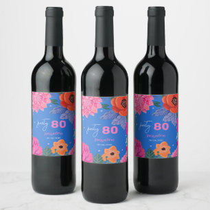 Etiqueta Para Botella De Vino Fiesta de Cumpleaños de Verano de Flor Silvestre B
