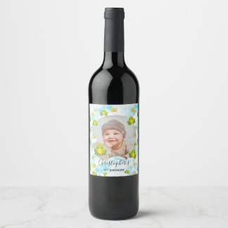 Etiqueta Para Botella De Vino Fiesta de cumpleaños del príncipe de la rana niños