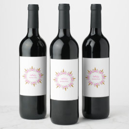 Etiqueta Para Botella De Vino Fiesta de Cumpleaños del Unicornio Mágico
