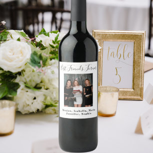 Etiqueta Para Botella De Vino Fiesta de cumpleaños foto personalizada amigos par