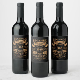 Etiqueta Para Botella De Vino Fiesta de cumpleaños personalizada cuarenta vintag