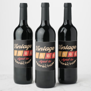 Etiqueta Para Botella De Vino Fiesta de cumpleaños personalizada de 40 años vint