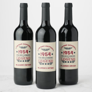 Etiqueta Para Botella De Vino Fiesta de cumpleaños personalizada setenta vintage
