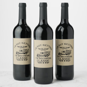 Etiqueta Para Botella De Vino Fiesta de cumpleaños personalizada setenta vintage