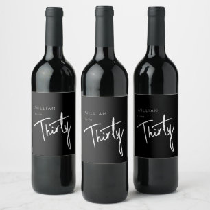 Etiqueta Para Botella De Vino Fiesta de cumpleaños treinta treinta y tres modern