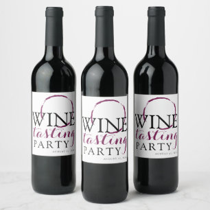 Etiqueta Para Botella De Vino Fiesta de degustación de vino tinto