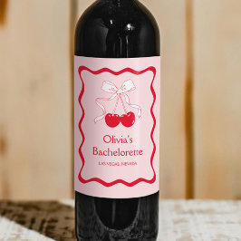 Etiqueta Para Botella De Vino Fiesta de Despedida de Soltera Cherry On Top