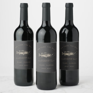 Etiqueta Para Botella De Vino Fiesta de Despedida de Soltera con Tema de Pesca P