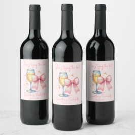 Etiqueta Para Botella De Vino Fiesta de Despedida de Soltera Coquette Rosa 