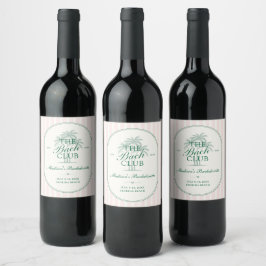 Etiqueta Para Botella De Vino Fiesta de Despedida de Soltera del Club de Bach en