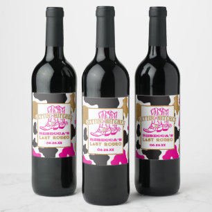 Etiqueta Para Botella De Vino Fiesta de Despedida de Soltera Pink Gold Last Rode