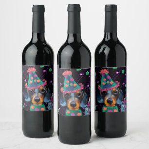 Etiqueta Para Botella De Vino Fiesta de Doxies 