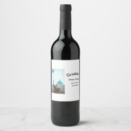 Etiqueta Para Botella De Vino fiesta de graduación simple y elegante de fotograf