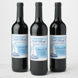 Etiqueta Para Botella De Vino Fiesta de jubilación Sail Away Náutica Barco Yate