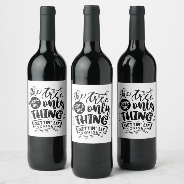 Etiqueta Para Botella De Vino fiesta de Navidades iluminados (Botellas)