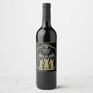 Etiqueta Para Botella De Vino Fiesta de observación de fútbol europeo