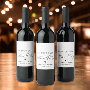 Etiqueta Para Botella De Vino Fiesta de recepción de boda Felices para siempre
