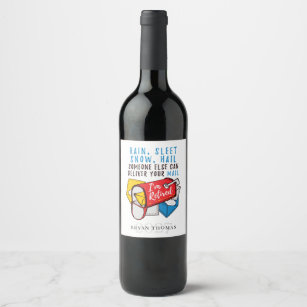 Etiqueta Para Botella De Vino Fiesta de Retiro de Trabajador Postal Retirado Mai