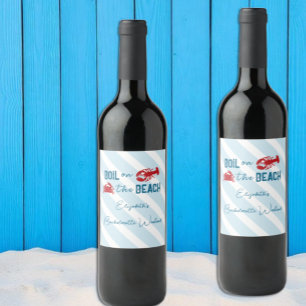 Etiqueta Para Botella De Vino Fiesta de soltera con mariscos hervidos