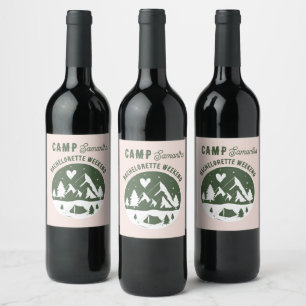 Etiqueta Para Botella De Vino Fiesta de Soltera en el Campamento Camping Bach Fi