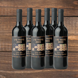 Etiqueta Para Botella De Vino Fiesta de Soltera en el Casino | Máquina Tragaperr