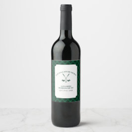 Etiqueta Para Botella De Vino Fiesta de Soltero de Golf con Cuadros Verdes