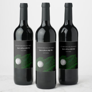 Etiqueta Para Botella De Vino Fiesta de soltero de golf pelota de golf verde cam