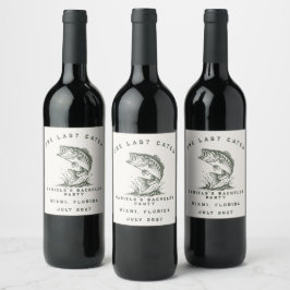 Etiqueta Para Botella De Vino Fiesta de Soltero de Pesca con Tema de Pescado Per