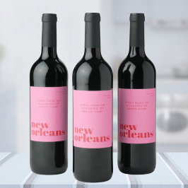 Etiqueta Para Botella De Vino fiesta de tipografía de Nueva Orleans Louisiana