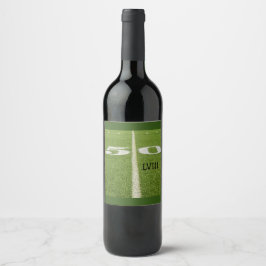Etiqueta Para Botella De Vino Fiesta de Watch 50 Yard Line Grass Field Football