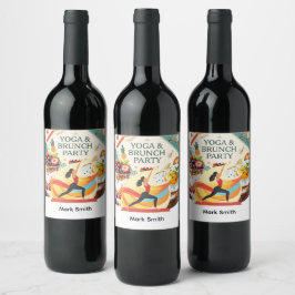 Etiqueta Para Botella De Vino Fiesta de yoga y brunch