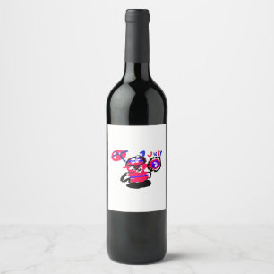Etiqueta Para Botella De Vino fiesta del 4 de julio