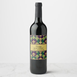 Etiqueta Para Botella De Vino Fiesta personalizada de Mardi Gras