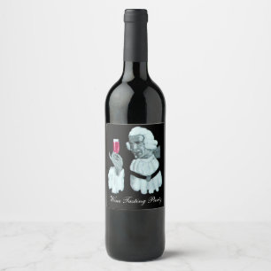 Etiqueta Para Botella De Vino Fiesta SOMMELIER WINE DESAYUNO, Negro