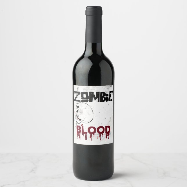 Etiqueta Para Botella De Vino Fiesta temática sobre apocalipsis zombi (Anverso)